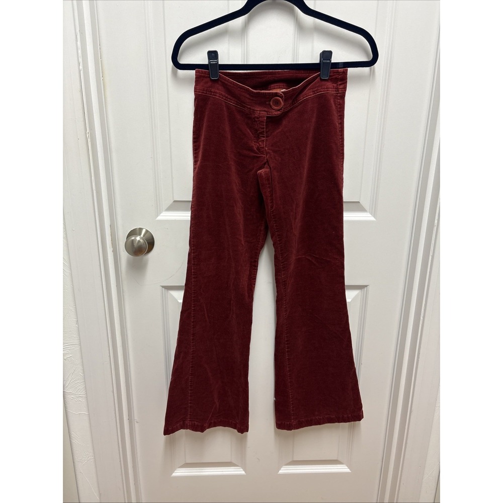 Miss Me Corduroy Flare Pants Red Button Fly Women's Size S CH